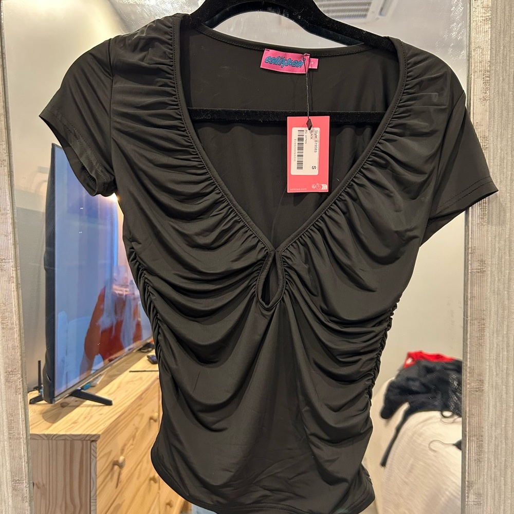 Edikted Ruched Short Sleeve Top